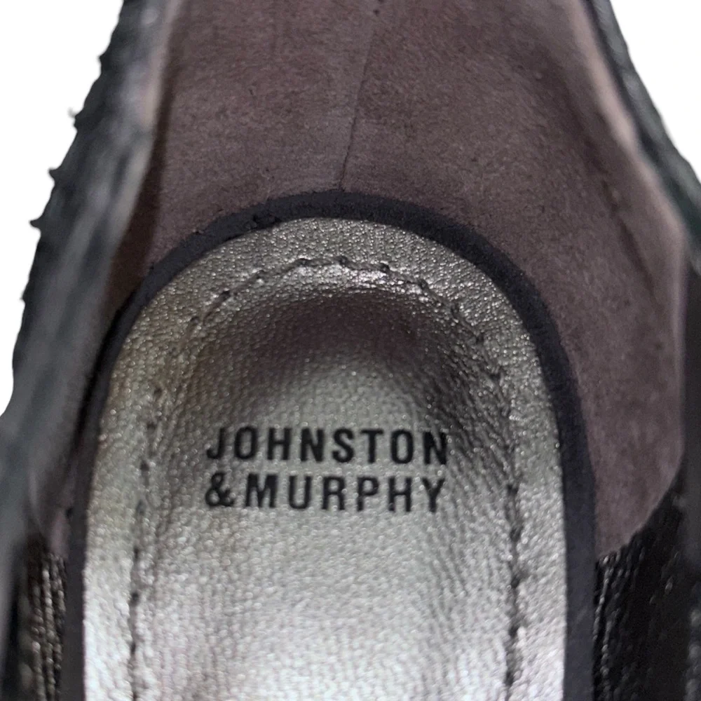 Johnston Murphy Maddie Caged Wedge Platform Sandals Pewter Leather
